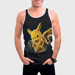 Майка-безрукавка мужская Pikachu Pika Pika, цвет: 3D-белый — фото 2