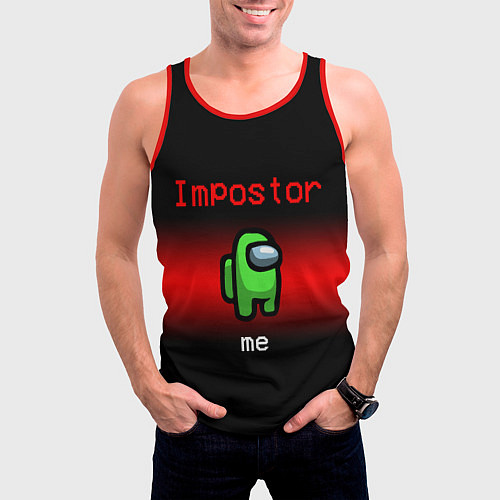 Мужская майка без рукавов AMONG US / 3D-Красный – фото 3