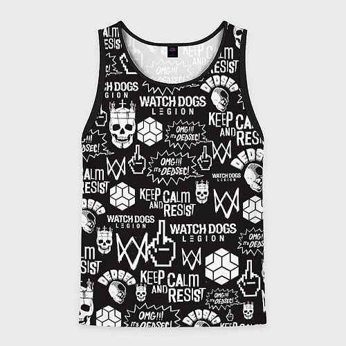 Мужская майка без рукавов WATCH DOGS LEGION / 3D-Черный – фото 1