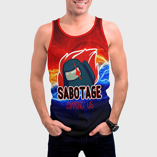 Мужская майка без рукавов Among us sabotage / 3D-Красный – фото 3