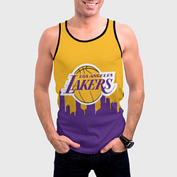 Майка-безрукавка мужская LOS ANGELES LAKERS, цвет: 3D-черный — фото 2