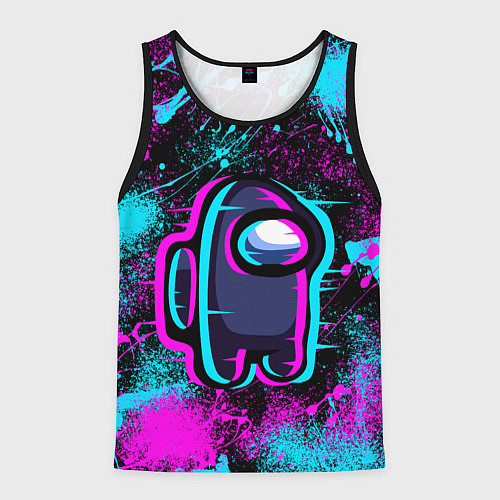 Мужская майка без рукавов NEON AMONG US / 3D-Черный – фото 1