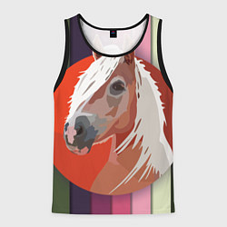 Майка-безрукавка мужская Лошадь с фоном, цвет: 3D-черный
