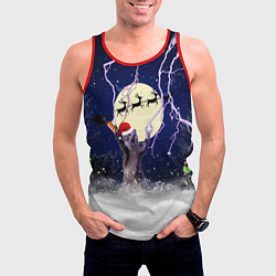 Майка-безрукавка мужская Новогодний Кот, цвет: 3D-красный — фото 2