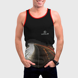 Майка-безрукавка мужская Night route, цвет: 3D-красный — фото 2