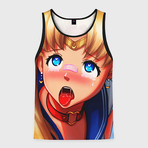 Мужская майка без рукавов SAILOR MOON AHEGAO / 3D-Черный – фото 1