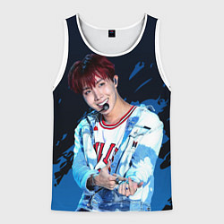 Майка-безрукавка мужская BTS, цвет: 3D-белый