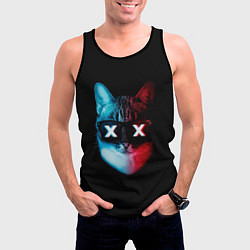 Майка-безрукавка мужская Кот XX, цвет: 3D-черный — фото 2