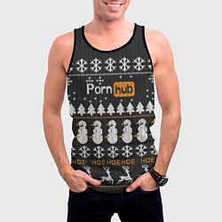 Майка-безрукавка мужская Christmas PornHub, цвет: 3D-черный — фото 2