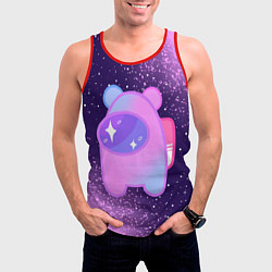 Майка-безрукавка мужская AMONG US - SPACE, цвет: 3D-красный — фото 2