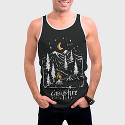 Майка-безрукавка мужская Костер, цвет: 3D-белый — фото 2