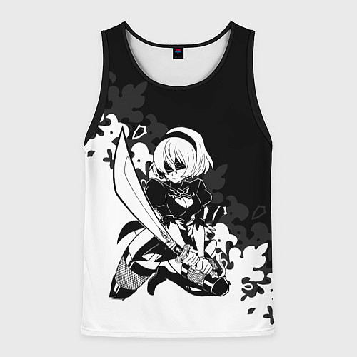 Мужская майка без рукавов NIER AUTOMATA / 3D-Черный – фото 1