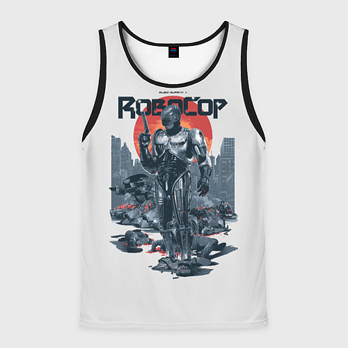 Мужская майка без рукавов Робот полицейский / 3D-Черный – фото 1