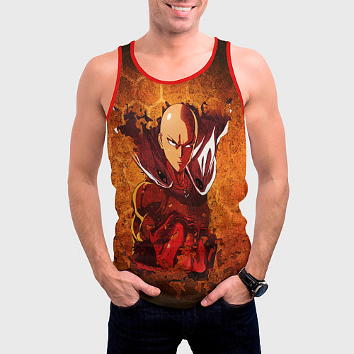 Мужская майка без рукавов Ванпанчмен / 3D-Красный – фото 3