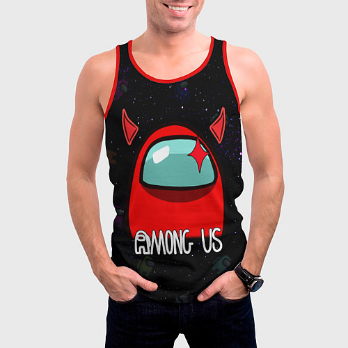 Мужская майка без рукавов AMONG US / 3D-Красный – фото 3