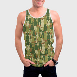 Майка-безрукавка мужская Камуфляж из котов, цвет: 3D-белый — фото 2