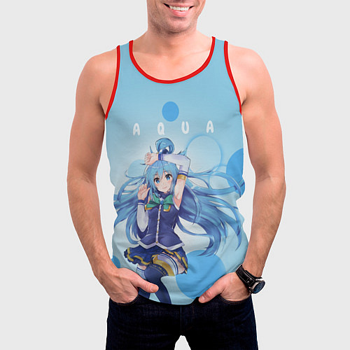Мужская майка без рукавов Aqua / 3D-Красный – фото 3