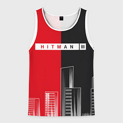 Майка-безрукавка мужская Hitman III - Город, цвет: 3D-белый