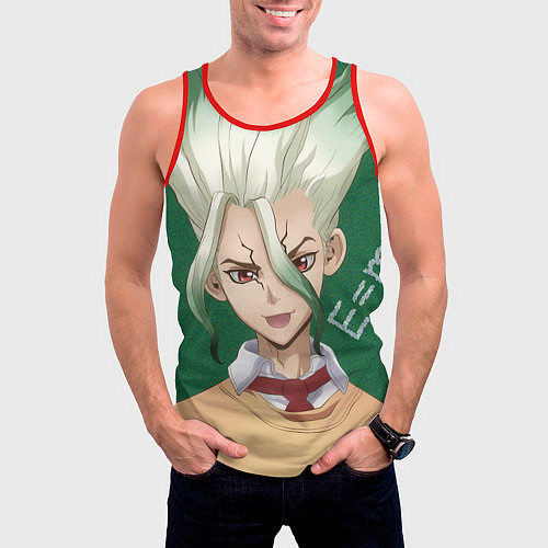 Мужская майка без рукавов Доктор Стоун / 3D-Красный – фото 3