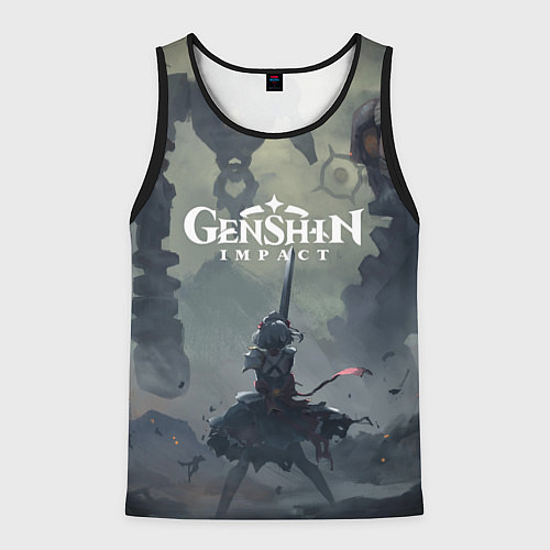 Мужская майка без рукавов Genshin impact Noelle / 3D-Черный – фото 1
