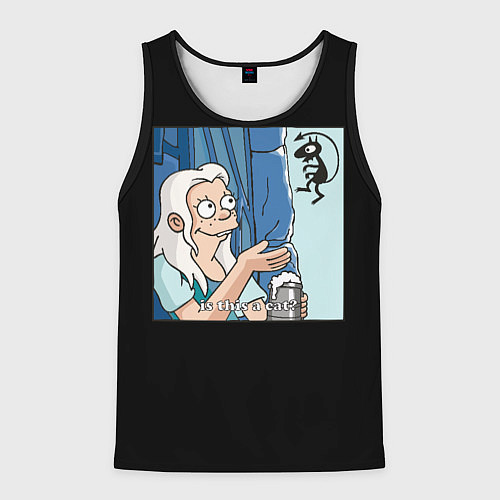 Мужская майка без рукавов Это кот? / 3D-Черный – фото 1