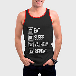 Майка-безрукавка мужская EatSleepValheimRepeat, цвет: 3D-красный — фото 2