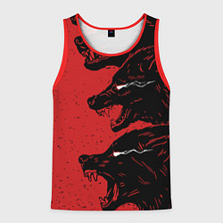 Майка-безрукавка мужская Evil Wolves, цвет: 3D-красный