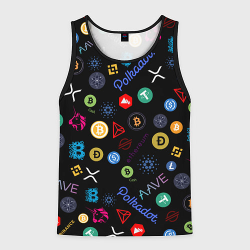 Мужская майка без рукавов ЛОГОТИПЫ КРИПТОВАЛЮТ Z / 3D-Черный – фото 1