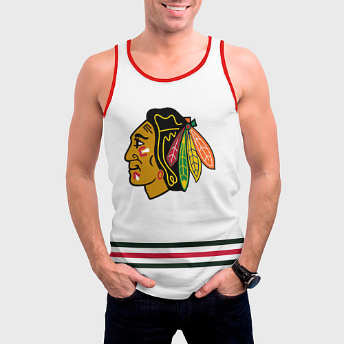 Мужская майка без рукавов Чикаго Блэкхокс Форма1 / 3D-Красный – фото 3