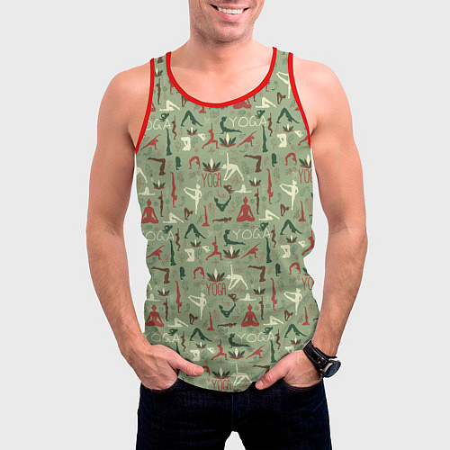 Мужская майка без рукавов Йога / 3D-Красный – фото 3