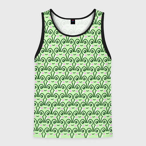Мужская майка без рукавов Милые лягушки / 3D-Черный – фото 1