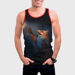 Майка-безрукавка мужская Лиса и огонек, цвет: 3D-красный — фото 2