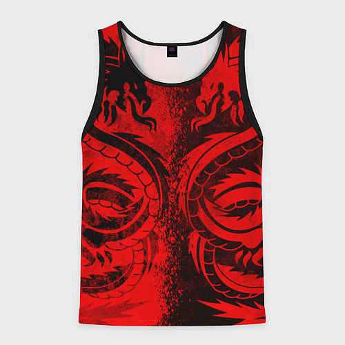 Мужская майка без рукавов BLACK RED DRAGONS TATOO / 3D-Черный – фото 1