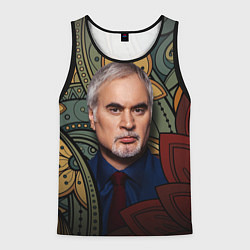 Майка-безрукавка мужская Меладзе Цветы Мандала, цвет: 3D-черный