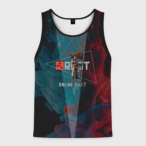 Мужская майка без рукавов RUST ALWAYS ONLINE РАСТ / 3D-Черный – фото 1
