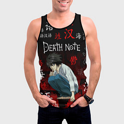 Майка-безрукавка мужская ТЕТРАДЬ СМЕРТИ, цвет: 3D-черный — фото 2