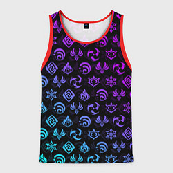 Майка-безрукавка мужская GENSHIN IMPACT NEON, цвет: 3D-красный