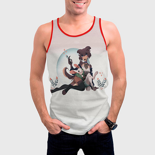 Мужская майка без рукавов Джуно и Хару / 3D-Красный – фото 3