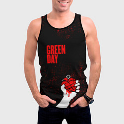 Майка-безрукавка мужская Green day, цвет: 3D-черный — фото 2