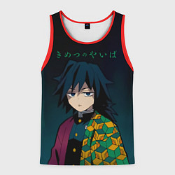 Майка-безрукавка мужская Гию Томиока Kimetsu no Yaiba, цвет: 3D-красный