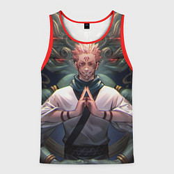 Майка-безрукавка мужская МАГИЧЕСКАЯ БИТВА SUKUNA, цвет: 3D-красный