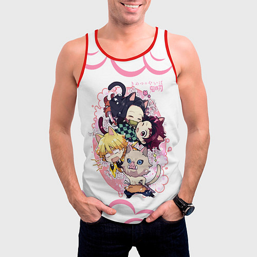 Мужская майка без рукавов Клинок, рассекающий демонов ПЕРСОНАЖИ / 3D-Красный – фото 3