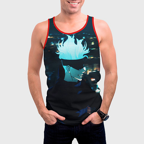 Мужская майка без рукавов Магическая битва / 3D-Красный – фото 3