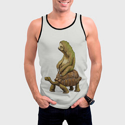 Майка-безрукавка мужская Тише едешь А впрочем, цвет: 3D-черный — фото 2