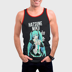 Майка-безрукавка мужская Hatsune Miku Хацунэ Мику, цвет: 3D-красный — фото 2