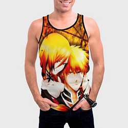 Майка-безрукавка мужская Ичиго Куросаки и Орихиме Иноуэ, цвет: 3D-черный — фото 2