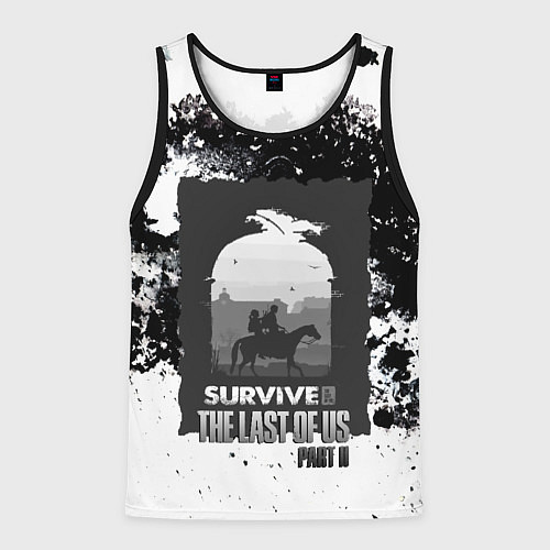 Мужская майка без рукавов The Last of US SURVIVE / 3D-Черный – фото 1
