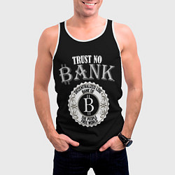 Майка-безрукавка мужская TRUST NO BANK BITCOIN, цвет: 3D-белый — фото 2