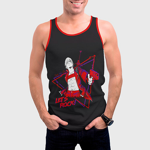 Мужская майка без рукавов Lets Rock DMC / 3D-Красный – фото 3
