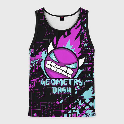 Мужская майка без рукавов Geometry Dash / 3D-Черный – фото 1